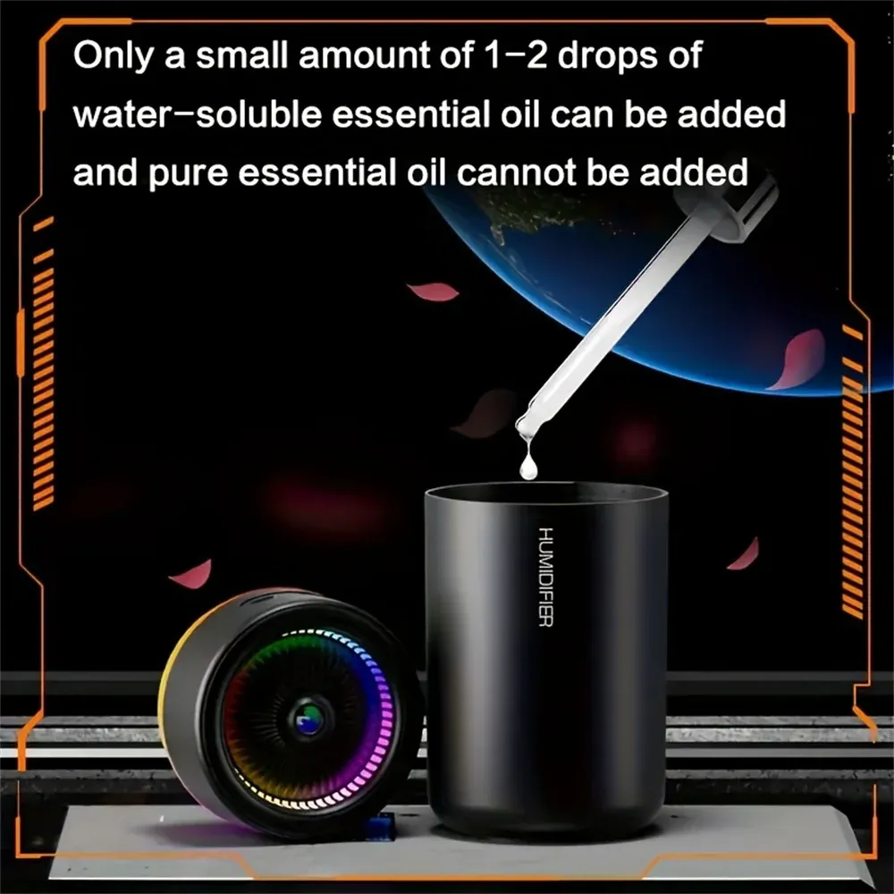 1pc Car Humidifier & Aromatherapy Diffuser with Colorful LED Lights - Silent Ultrasonic Air Purifier for Bedroom, Office, and Car thumbnail 5