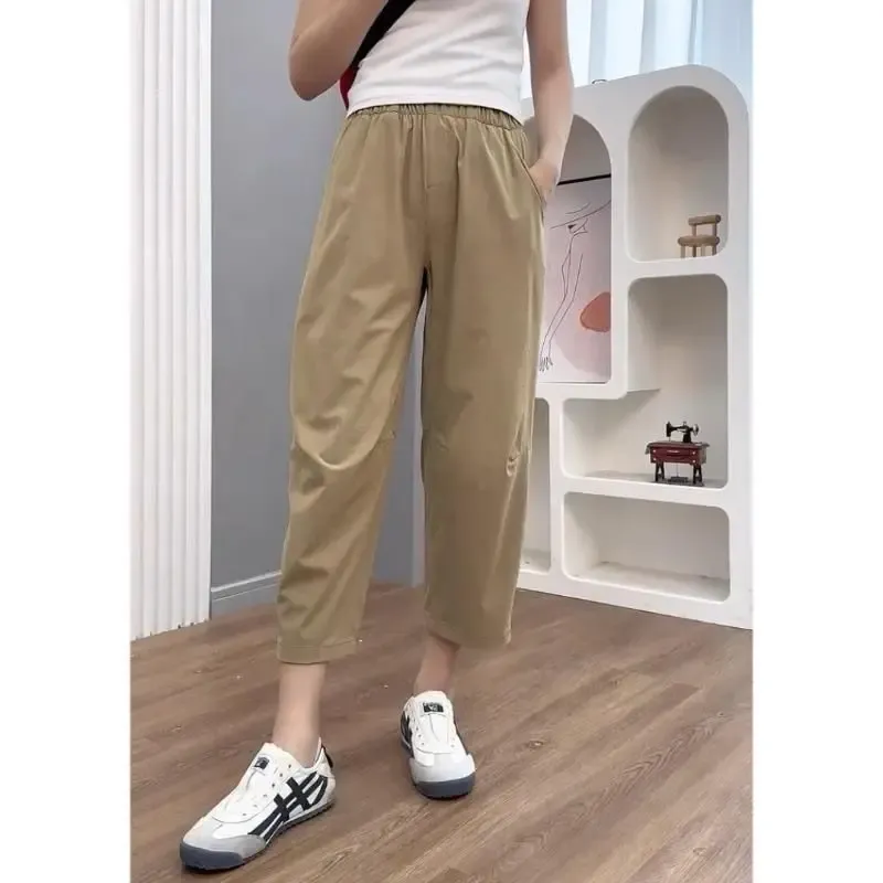 Women's Ice Silk Quick Dry Sports Pants - Loose Fit Casual Harlan Style, Breathable Summer Trousers for All Seasons showcase 9