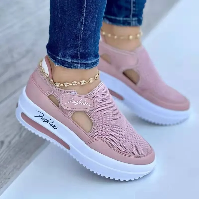 Women's Breathable Mesh Casual Shoes 2025 New Summer Flat Bottom Fashion Sneakers - Comfortable Thick Soled Sports Footwear for Everyday Wear showcase 4
