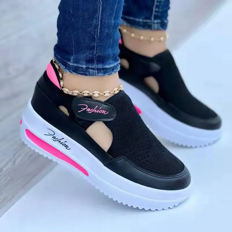 Women's Breathable Mesh Casual Shoes 2025 New Summer Flat Bottom Fashion Sneakers - Comfortable Thick Soled Sports Footwear for Everyday Wear thumbnail 3