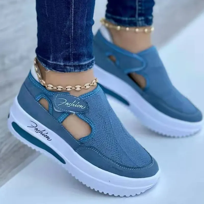 Women's Breathable Mesh Casual Shoes 2025 New Summer Flat Bottom Fashion Sneakers - Comfortable Thick Soled Sports Footwear for Everyday Wear showcase 2