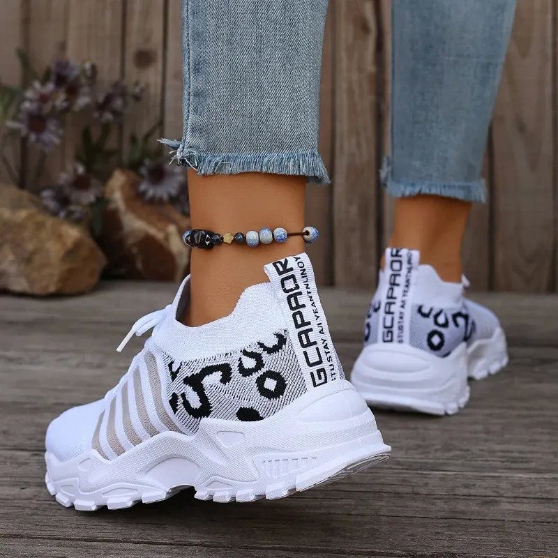 Summer Women's Casual Breathable Sports Shoes - Thick Soled Ankle Boots, New White Fashion Sneakers for 2025 thumbnail 4