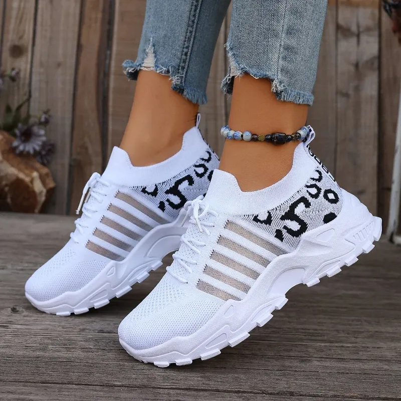 Summer Women's Casual Breathable Sports Shoes - Thick Soled Ankle Boots, New White Fashion Sneakers for 2025 thumbnail 2