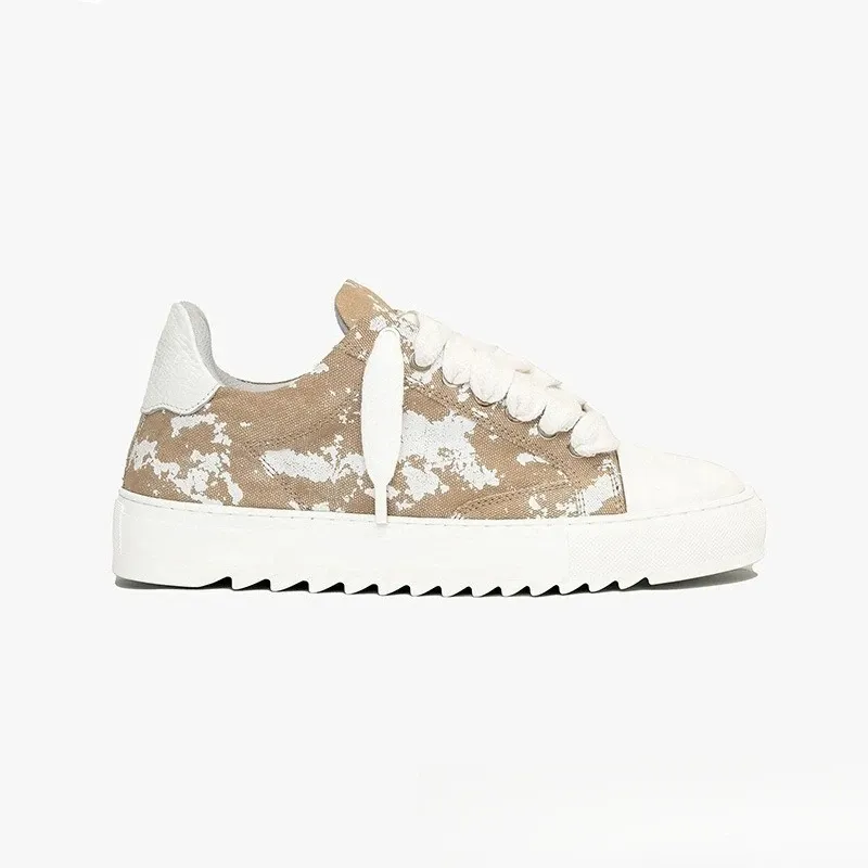 Men's Summer Canvas Platform Sneakers: Minimalist Lace-Up Casual Daily Outdoor Shoes, Versatile Trendy Fashion Footwear for Everyday Wear thumbnail 5