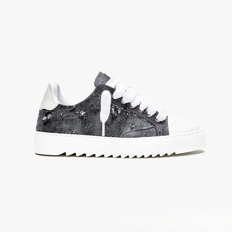 Men's Summer Canvas Platform Sneakers: Minimalist Lace-Up Casual Daily Outdoor Shoes, Versatile Trendy Fashion Footwear for Everyday Wear thumbnail 6