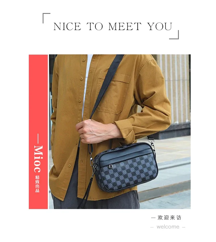 Premium PU Leather Men's Waist Pack Business Crossbody Bag Fashion Travel Shoulder Bag for Phone Storage, Stylish Clutch for Men showcase 1