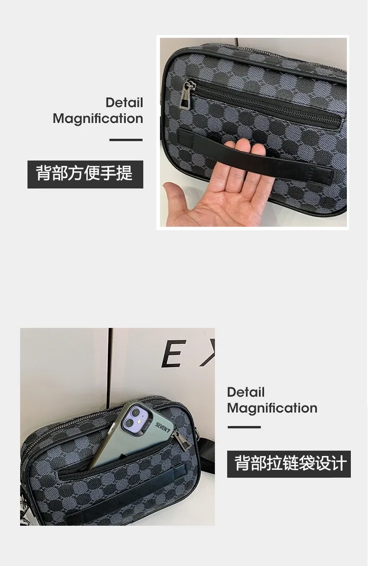 Premium PU Leather Men's Waist Pack Business Crossbody Bag Fashion Travel Shoulder Bag for Phone Storage, Stylish Clutch for Men showcase 6