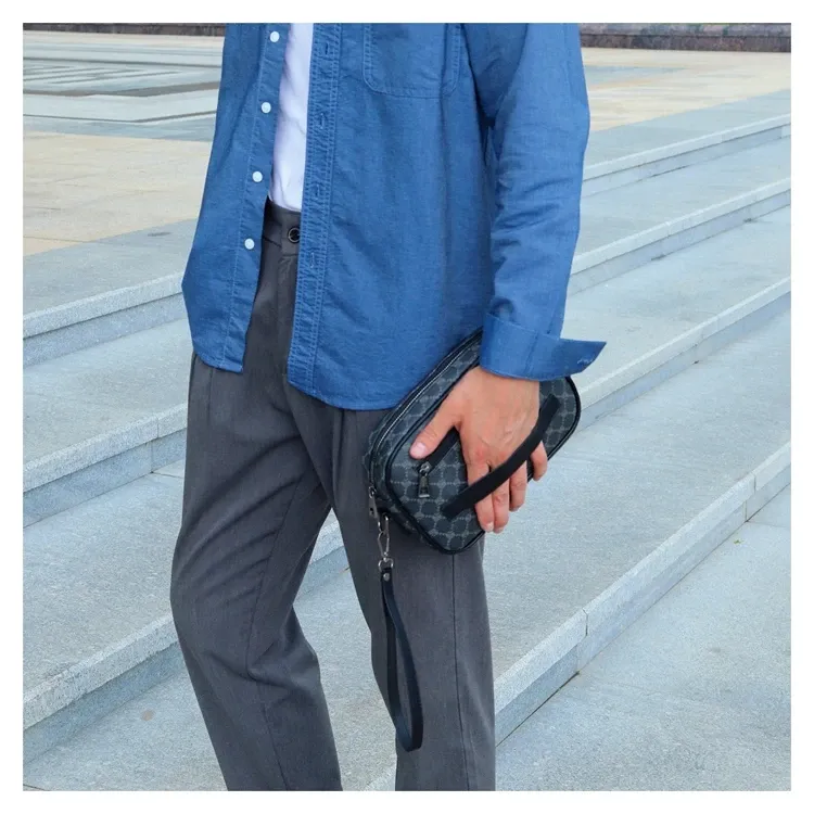 Premium PU Leather Men's Waist Pack Business Crossbody Bag Fashion Travel Shoulder Bag for Phone Storage, Stylish Clutch for Men showcase 10