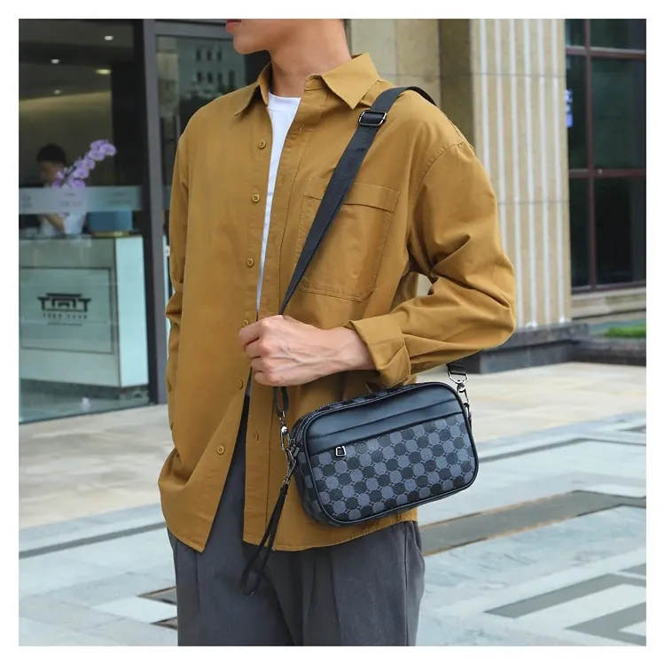 Premium PU Leather Men's Waist Pack Business Crossbody Bag Fashion Travel Shoulder Bag for Phone Storage, Stylish Clutch for Men showcase 11
