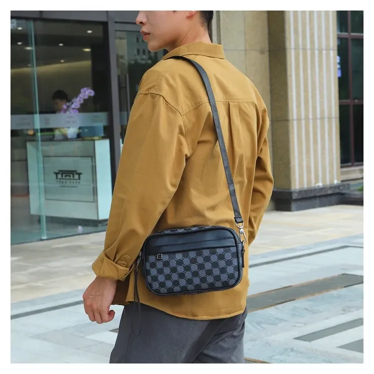 Premium PU Leather Men's Waist Pack Business Crossbody Bag Fashion Travel Shoulder Bag for Phone Storage, Stylish Clutch for Men showcase 13