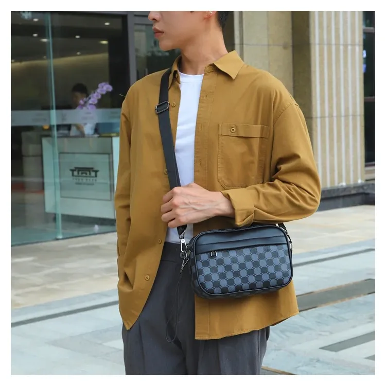 Premium PU Leather Men's Waist Pack Business Crossbody Bag Fashion Travel Shoulder Bag for Phone Storage, Stylish Clutch for Men showcase 14