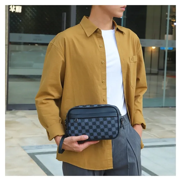 Premium PU Leather Men's Waist Pack Business Crossbody Bag Fashion Travel Shoulder Bag for Phone Storage, Stylish Clutch for Men showcase 15