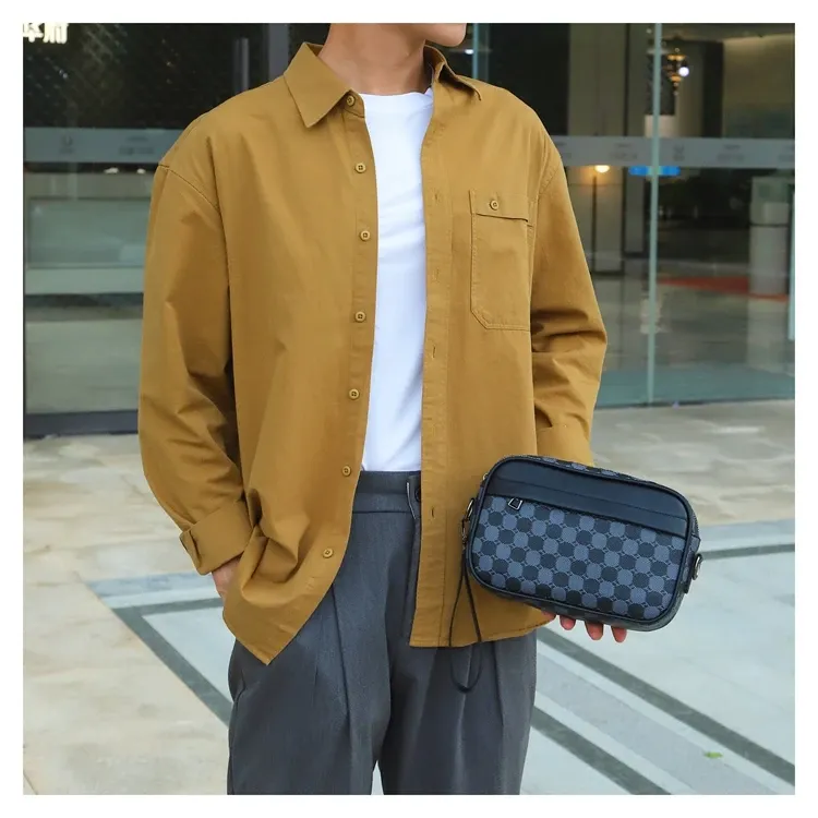 Premium PU Leather Men's Waist Pack Business Crossbody Bag Fashion Travel Shoulder Bag for Phone Storage, Stylish Clutch for Men showcase 17