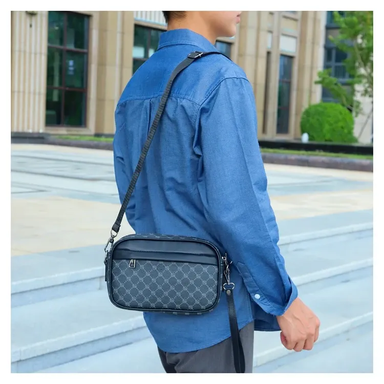 Premium PU Leather Men's Waist Pack Business Crossbody Bag Fashion Travel Shoulder Bag for Phone Storage, Stylish Clutch for Men showcase 18