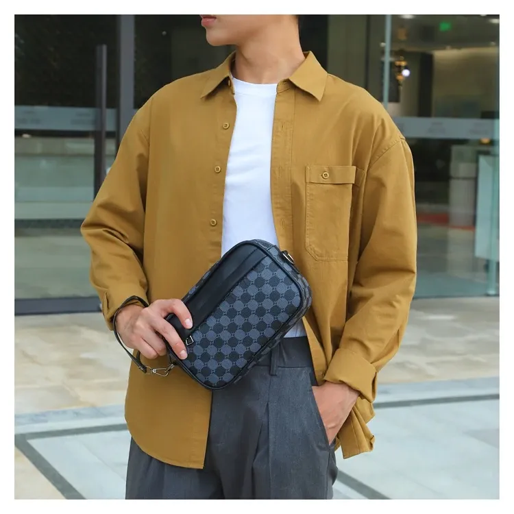 Premium PU Leather Men's Waist Pack Business Crossbody Bag Fashion Travel Shoulder Bag for Phone Storage, Stylish Clutch for Men showcase 19