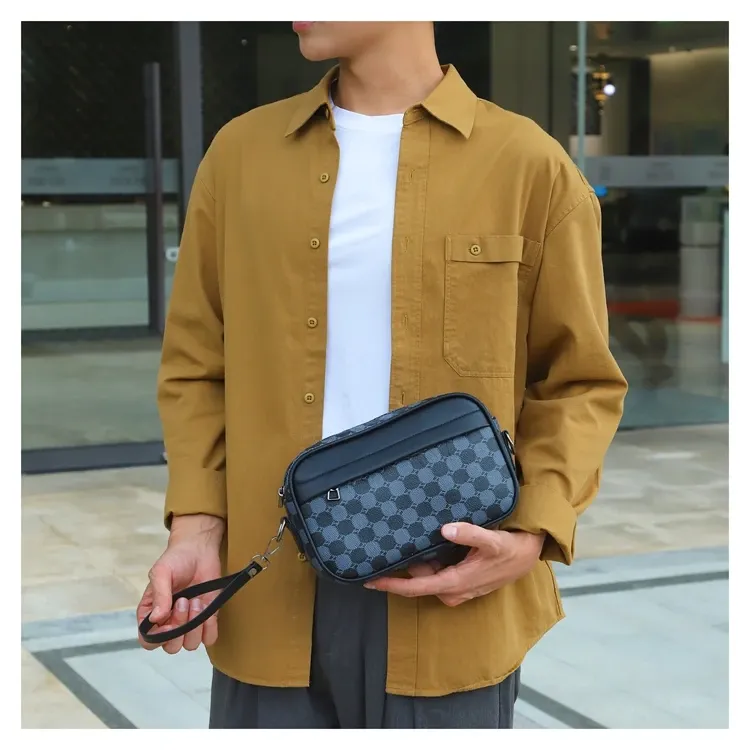 Premium PU Leather Men's Waist Pack Business Crossbody Bag Fashion Travel Shoulder Bag for Phone Storage, Stylish Clutch for Men showcase 20
