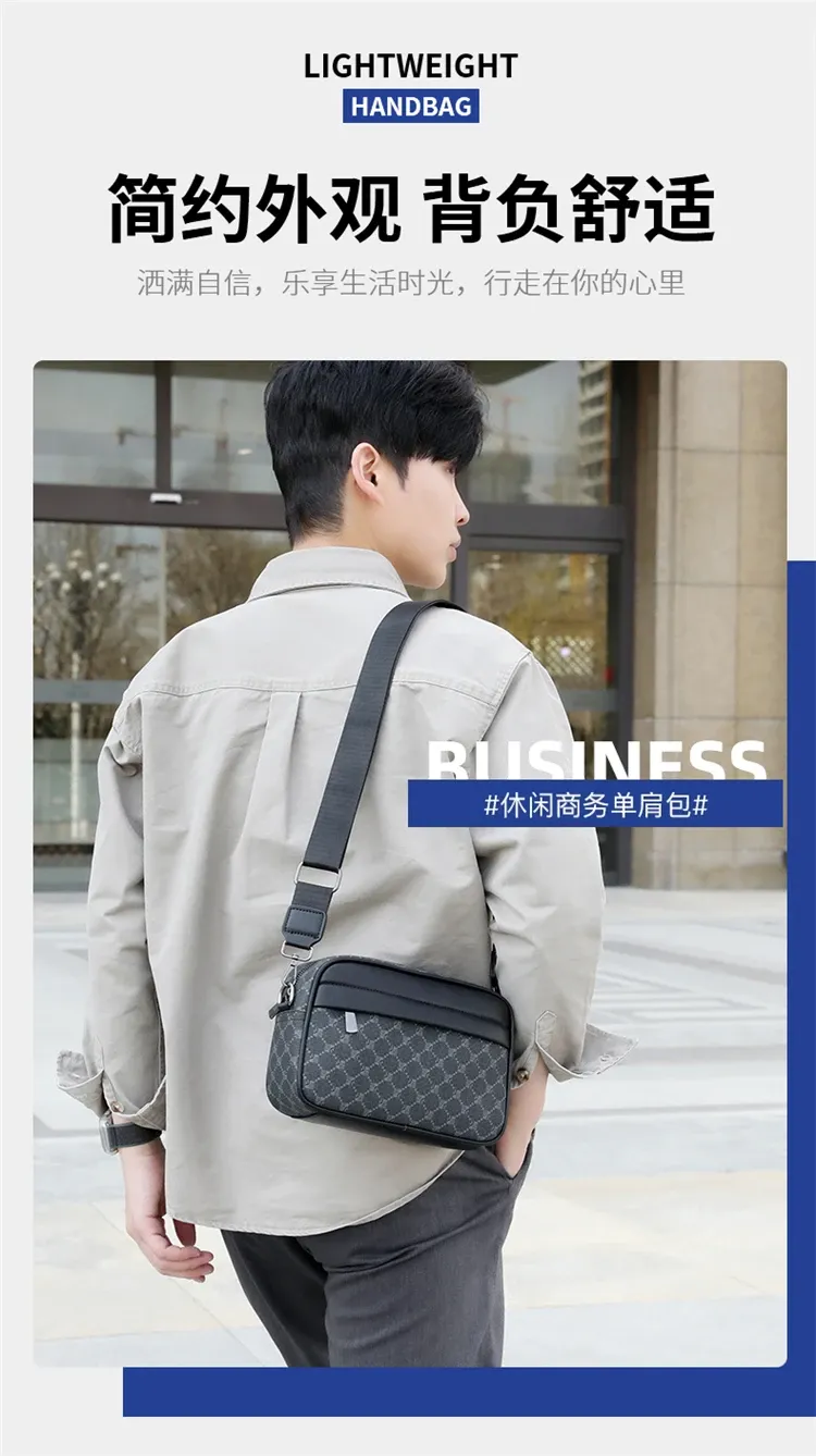 Stylish PU Leather Crossbody Messenger Bag for Men - High Quality Fashion Small Shoulder Bag, Perfect Gift for Men showcase 5