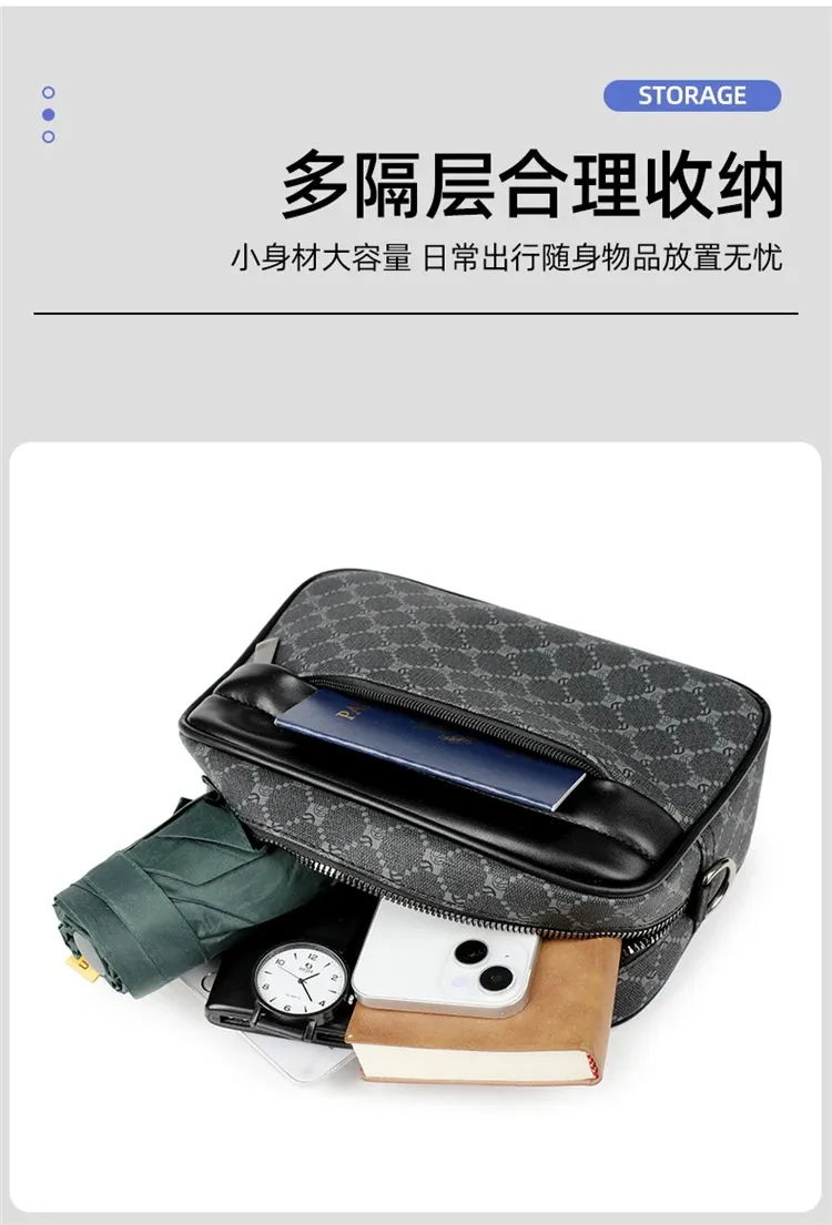 Stylish PU Leather Crossbody Messenger Bag for Men - High Quality Fashion Small Shoulder Bag, Perfect Gift for Men showcase 13