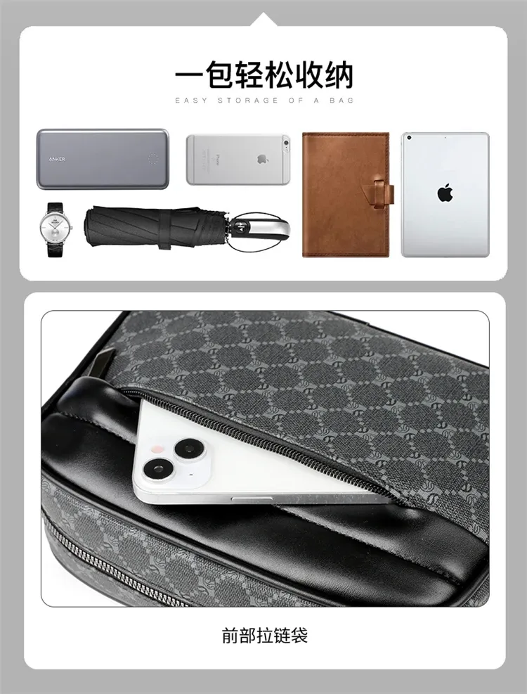 Stylish PU Leather Crossbody Messenger Bag for Men - High Quality Fashion Small Shoulder Bag, Perfect Gift for Men showcase 17