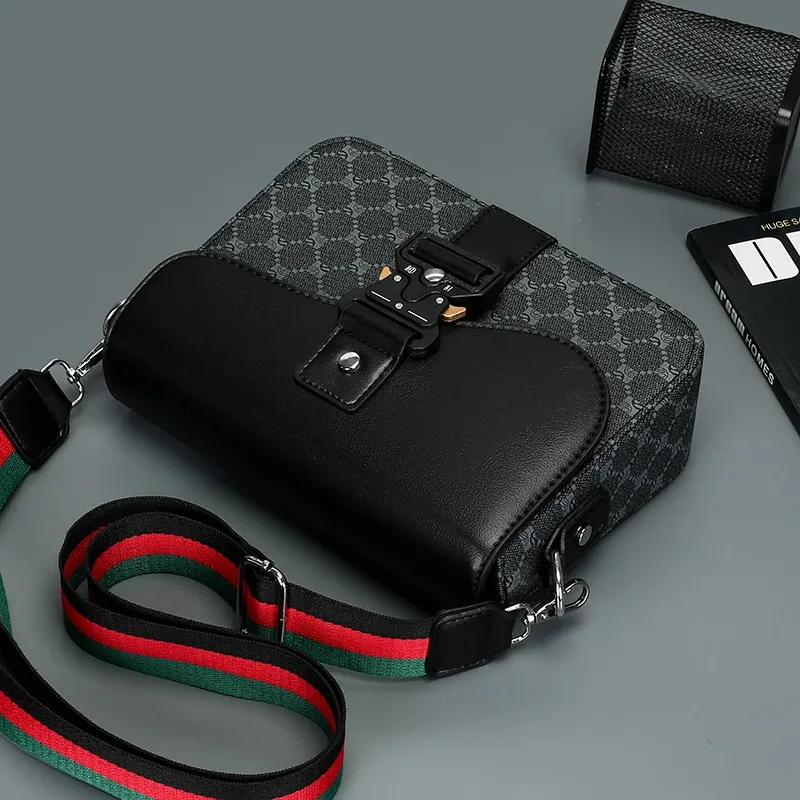 Fashionable Jacquard Pattern Men's Crossbody Bag, High-End Casual Shoulder Bag, Waterproof Business Commuting Sling Bag, Versatile Daily Use showcase 9