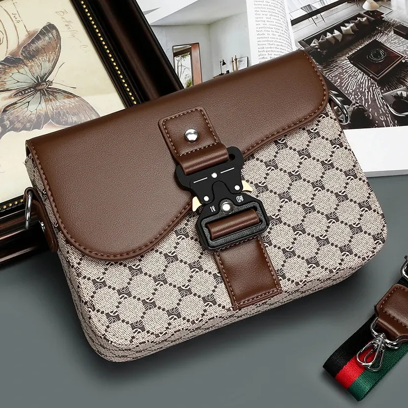 Fashionable Jacquard Pattern Men's Crossbody Bag, High-End Casual Shoulder Bag, Waterproof Business Commuting Sling Bag, Versatile Daily Use showcase 12