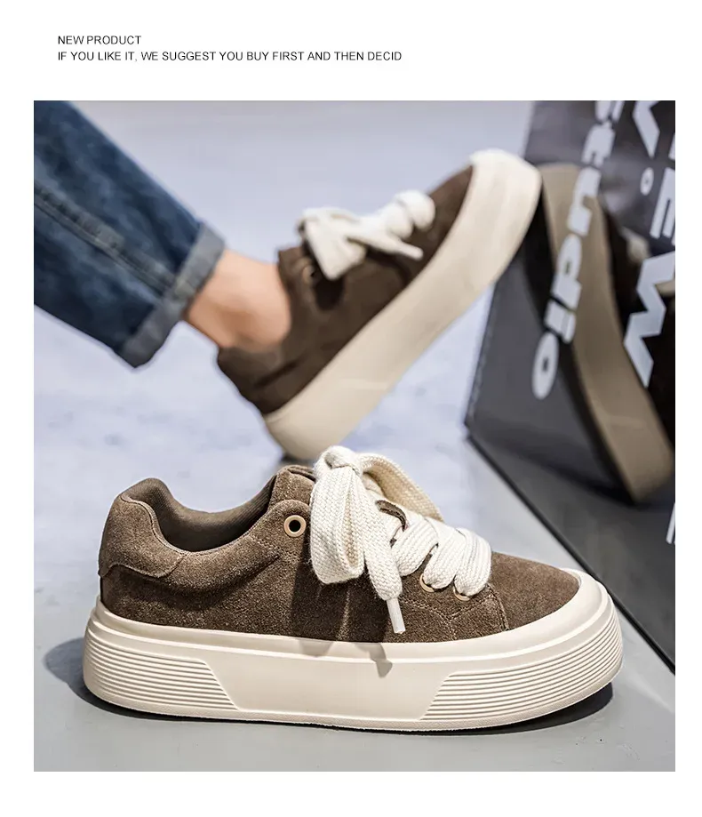 Men's Korean Style High-Top Casual Board Shoes - Autumn/Winter Fashion Sneakers for Height Increase & Sports showcase 12