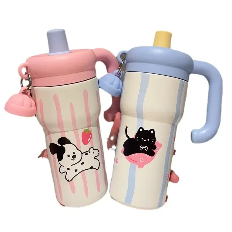 316 Stainless Steel Insulated Tumbler Mug with Straw - Large Capacity Thermal Iced Cup for Men & Women Students - Stylish Aesthetic Design for Hot & Cold Drinks thumbnail 5