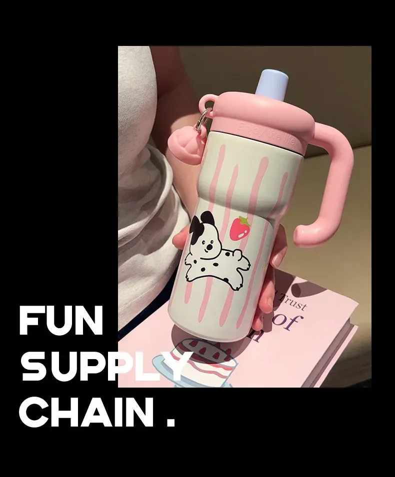 316 Stainless Steel Insulated Tumbler Mug with Straw - Large Capacity Thermal Iced Cup for Men & Women Students - Stylish Aesthetic Design for Hot & Cold Drinks showcase 6