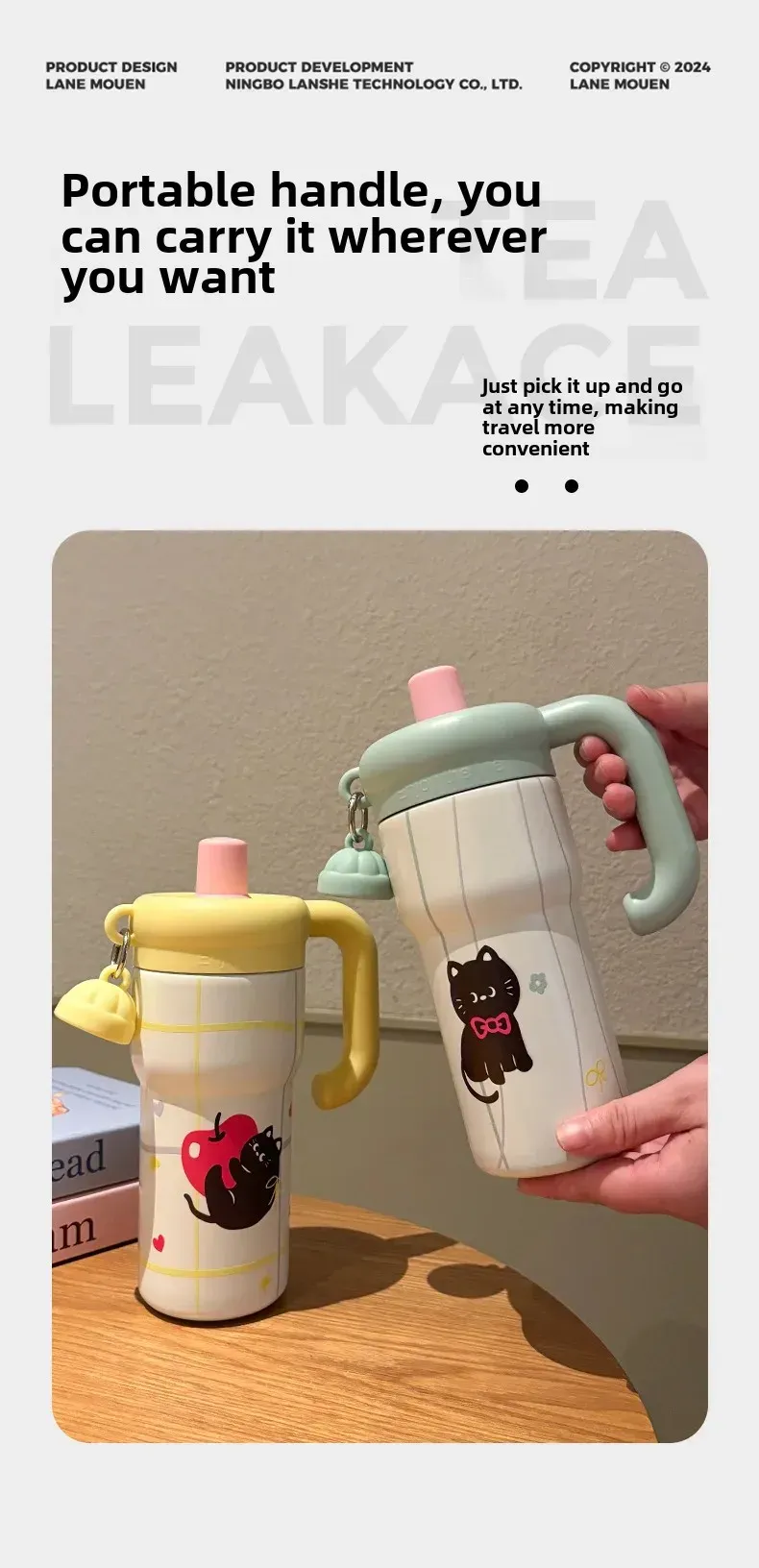 316 Stainless Steel Insulated Tumbler Mug with Straw - Large Capacity Thermal Iced Cup for Men & Women Students - Stylish Aesthetic Design for Hot & Cold Drinks showcase 7