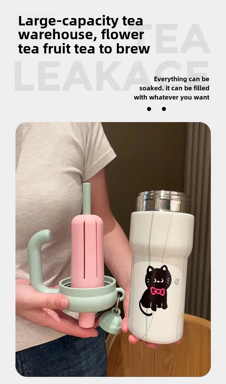 316 Stainless Steel Insulated Tumbler Mug with Straw - Large Capacity Thermal Iced Cup for Men & Women Students - Stylish Aesthetic Design for Hot & Cold Drinks showcase 12
