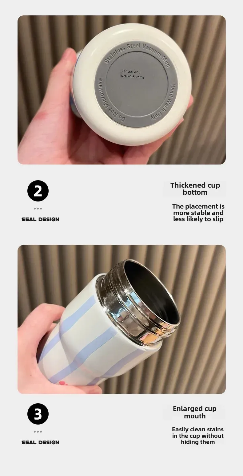 316 Stainless Steel Insulated Tumbler Mug with Straw - Large Capacity Thermal Iced Cup for Men & Women Students - Stylish Aesthetic Design for Hot & Cold Drinks showcase 15