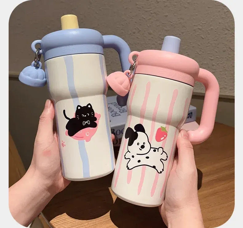 316 Stainless Steel Insulated Tumbler Mug with Straw - Large Capacity Thermal Iced Cup for Men & Women Students - Stylish Aesthetic Design for Hot & Cold Drinks showcase 18