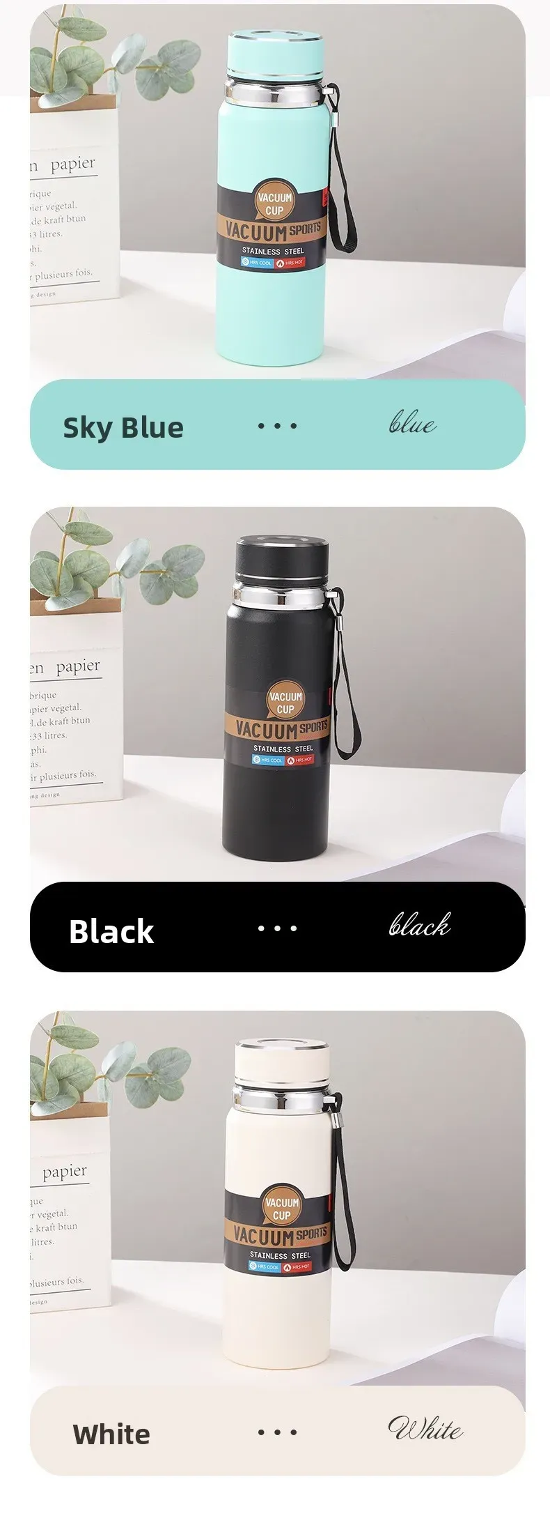 Large Capacity 316 Stainless Steel Insulated Mug - Aesthetic Business Gift Cup with Tea Separator, 12-24 Hour Hot/Cold Retention for Travel & Office showcase 2
