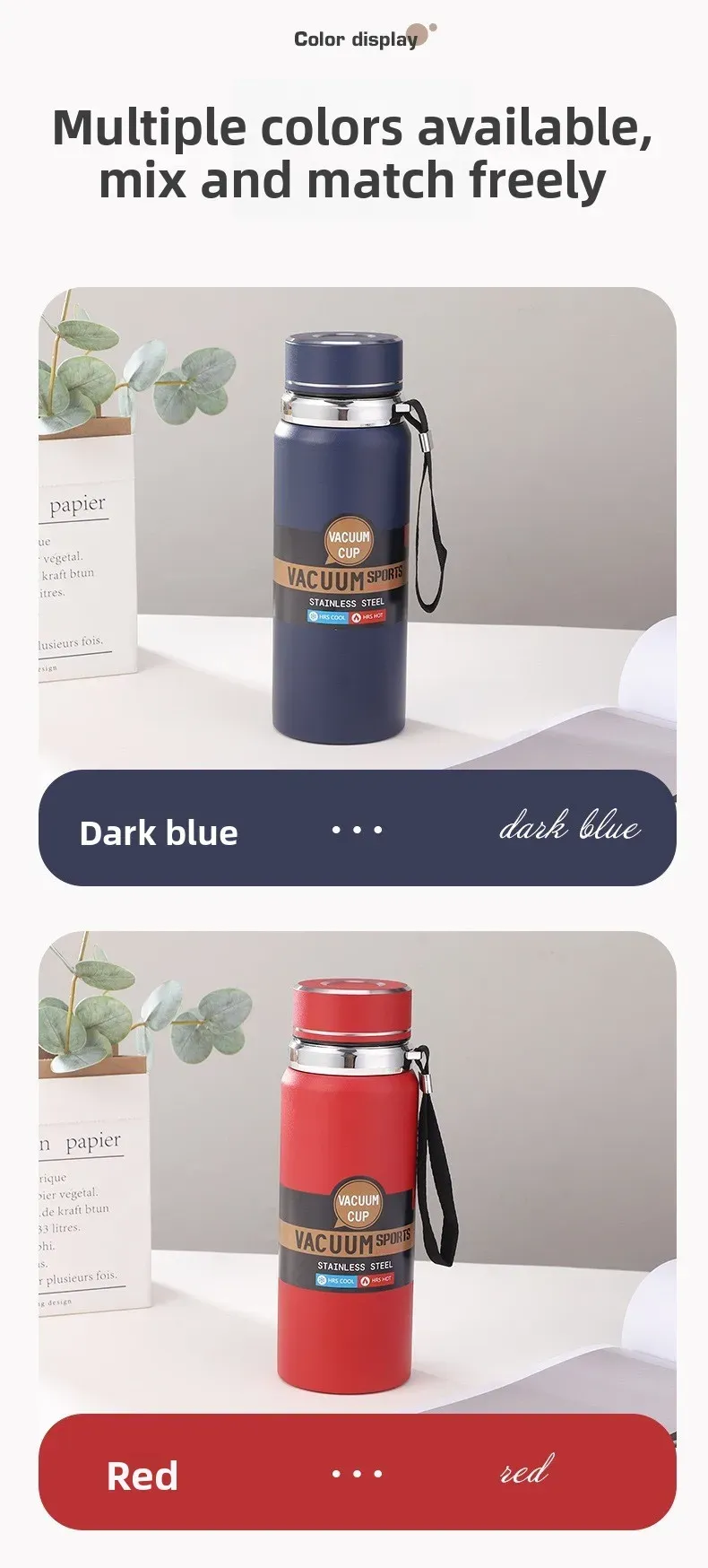 Large Capacity 316 Stainless Steel Insulated Mug - Aesthetic Business Gift Cup with Tea Separator, 12-24 Hour Hot/Cold Retention for Travel & Office showcase 3