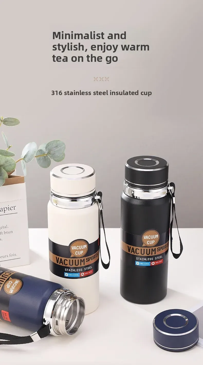 Large Capacity 316 Stainless Steel Insulated Mug - Aesthetic Business Gift Cup with Tea Separator, 12-24 Hour Hot/Cold Retention for Travel & Office showcase 7