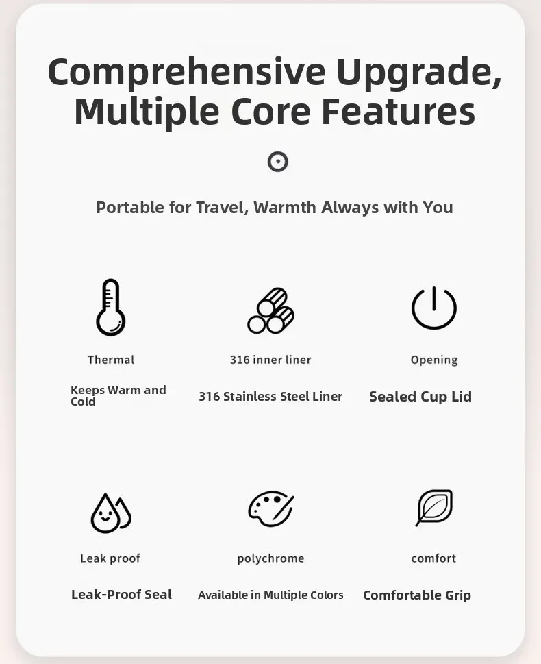 Large Capacity 316 Stainless Steel Insulated Mug - Aesthetic Business Gift Cup with Tea Separator, 12-24 Hour Hot/Cold Retention for Travel & Office showcase 12