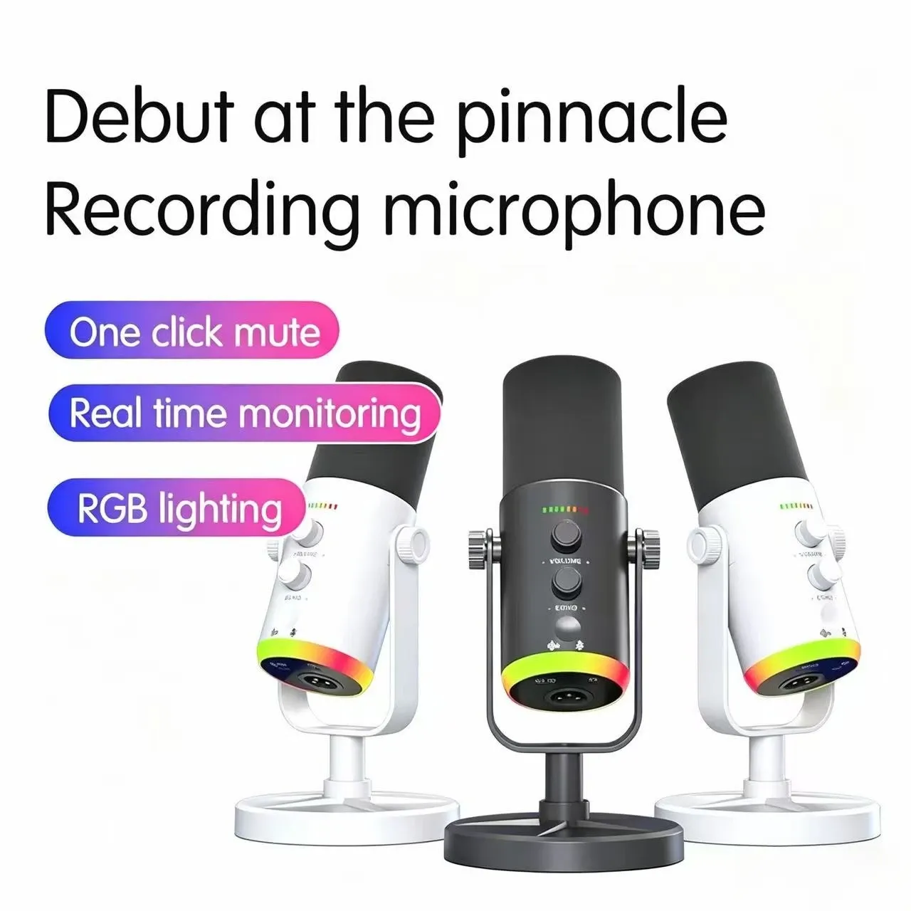 USB XLR Dynamic Microphone for Gaming Streaming & Podcasting, Mute Button Desktop Mic for YouTube Live, Computer PC Microphone for Clear Audio thumbnail 1