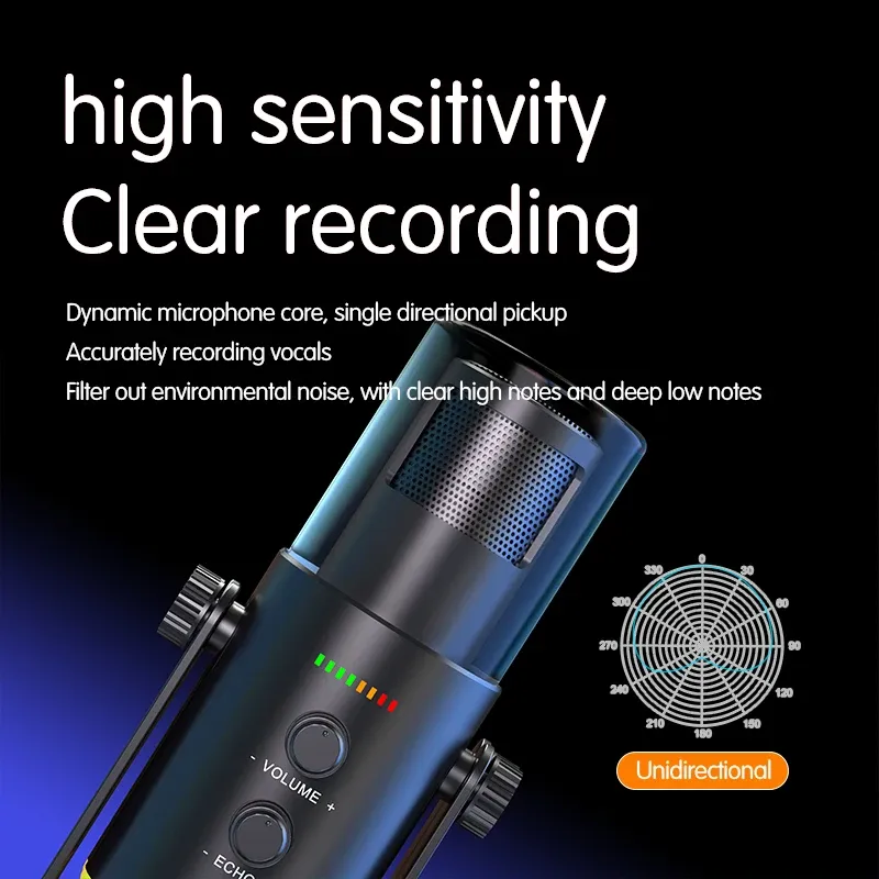 USB XLR Dynamic Microphone for Gaming Streaming & Podcasting, Mute Button Desktop Mic for YouTube Live, Computer PC Microphone for Clear Audio thumbnail 3