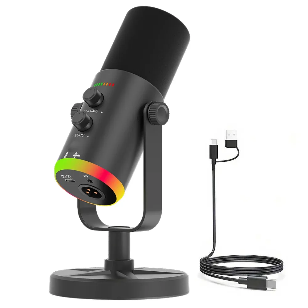 USB XLR Dynamic Microphone for Gaming Streaming & Podcasting, Mute Button Desktop Mic for YouTube Live, Computer PC Microphone for Clear Audio thumbnail 6