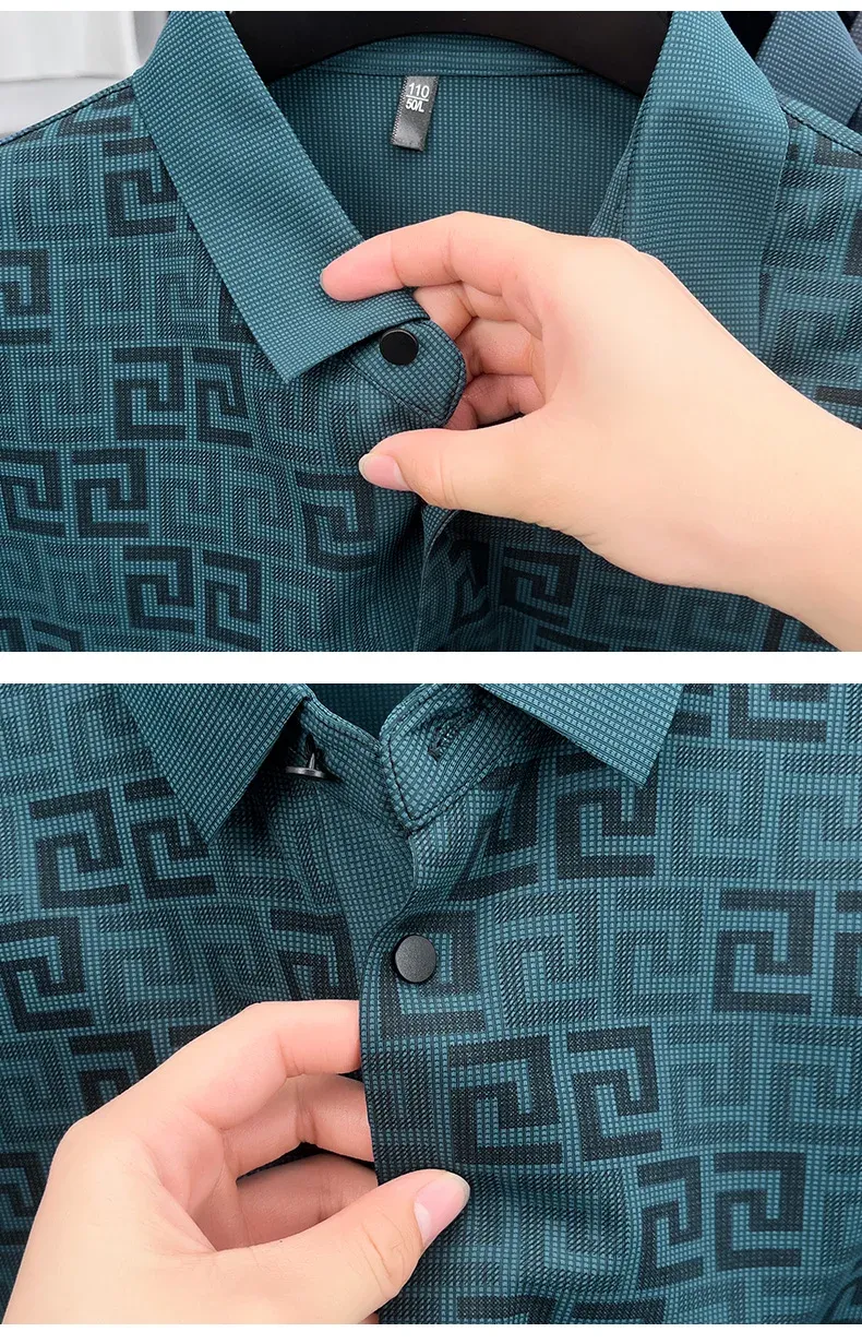 Men's Luxury Brand Designer Polo Shirt - Trendy Printed Short Sleeve, Non-Iron, Breathable Casual & Business Wear Top for Modern Gents showcase 15