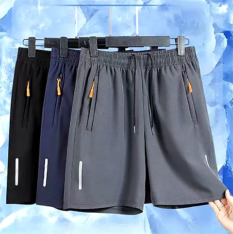 Men's Ultra-Thin Ice Silk Casual Shorts - Quick Dry Loose Fit Joggers for Beach, Gym, Sports, Summer Wear