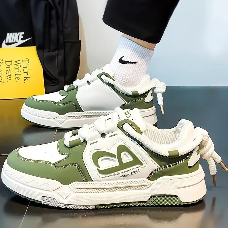 Men's Breathable White Sneakers 2025 Summer Trendy Versatile Thick Sole Sports Board Shoes for Men & Women thumbnail 2