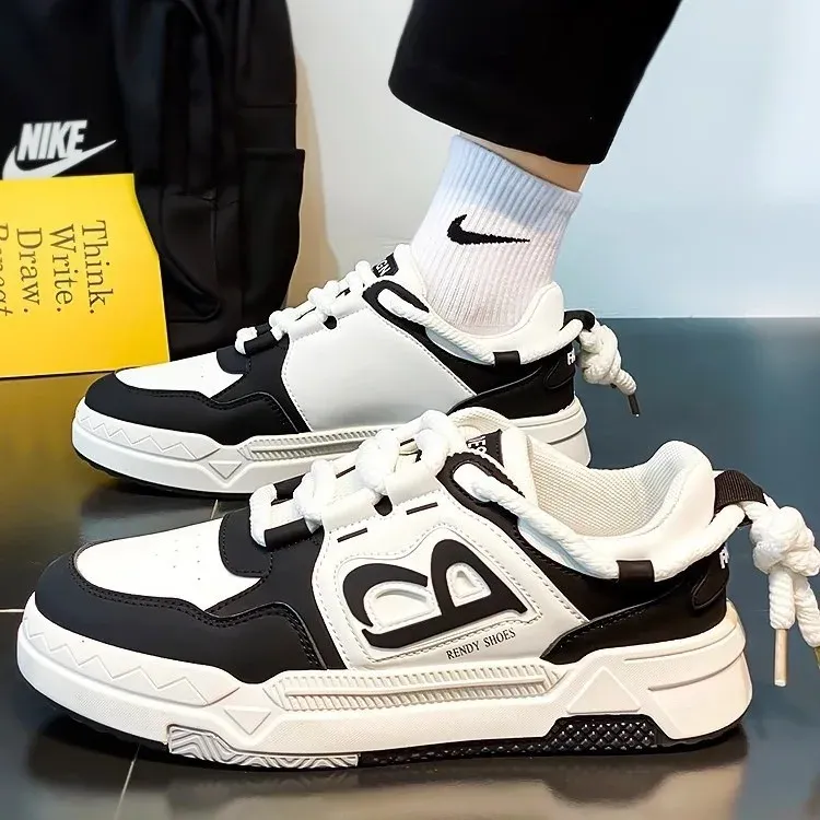 Men's Breathable White Sneakers 2025 Summer Trendy Versatile Thick Sole Sports Board Shoes for Men & Women thumbnail 3