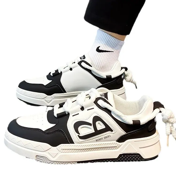 Men's Breathable White Sneakers 2025 Summer Trendy Versatile Thick Sole Sports Board Shoes for Men & Women thumbnail 4