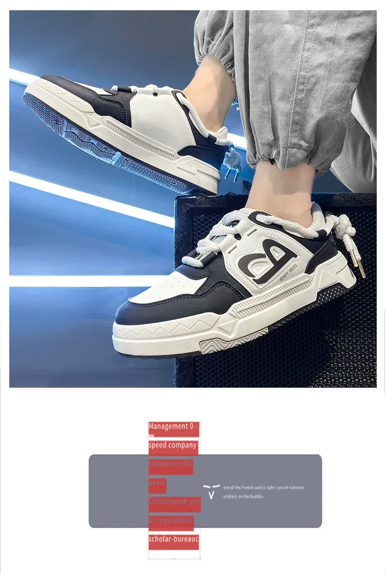 Men's Breathable White Sneakers 2025 Summer Trendy Versatile Thick Sole Sports Board Shoes for Men & Women showcase 3