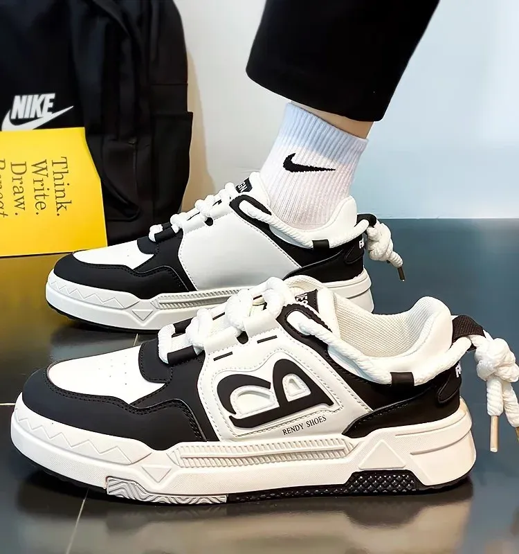 Men's Breathable White Sneakers 2025 Summer Trendy Versatile Thick Sole Sports Board Shoes for Men & Women showcase 7