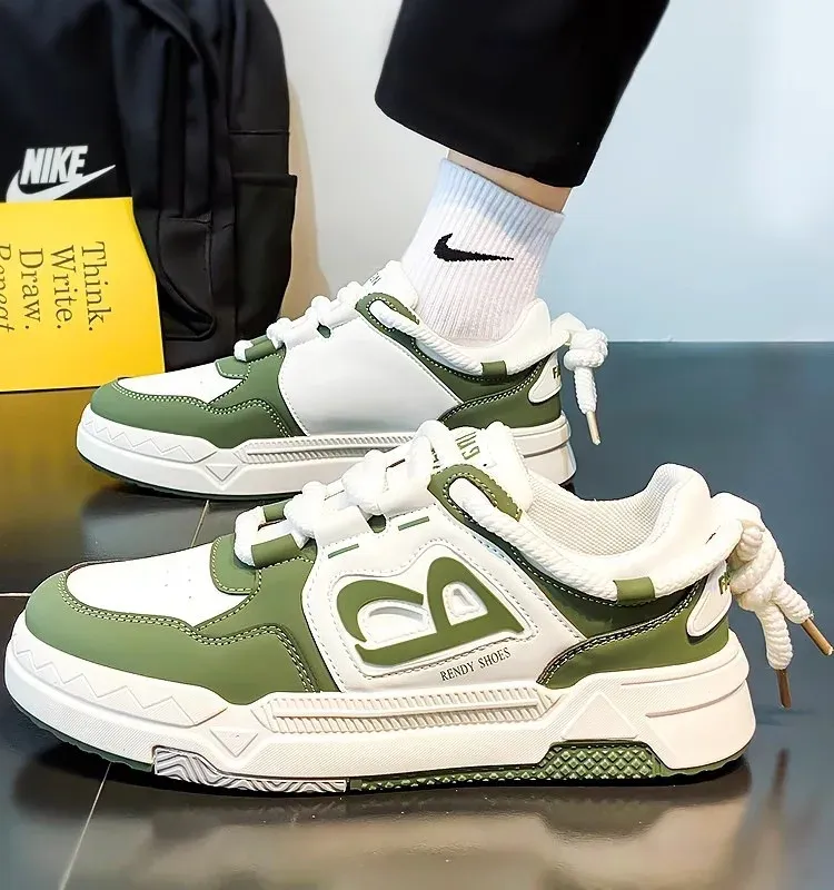Men's Breathable White Sneakers 2025 Summer Trendy Versatile Thick Sole Sports Board Shoes for Men & Women showcase 8
