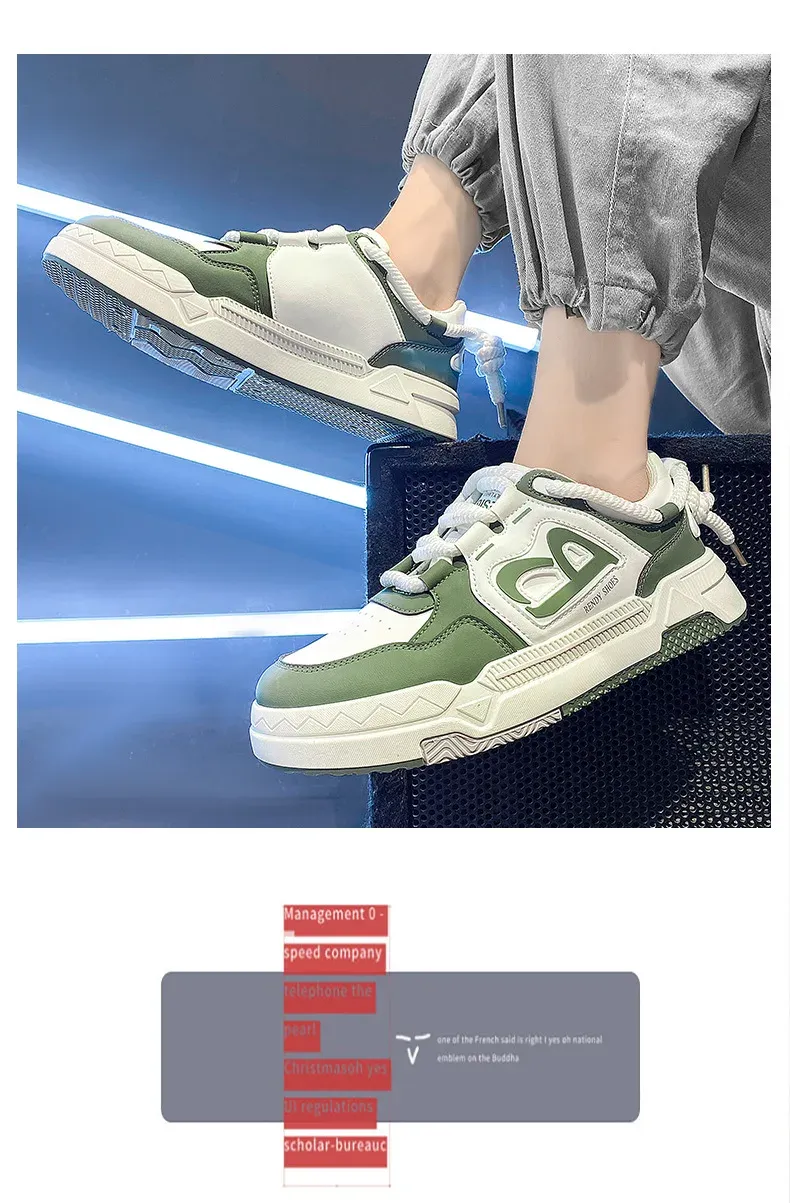 Men's Breathable White Sneakers 2025 Summer Trendy Versatile Thick Sole Sports Board Shoes for Men & Women showcase 15