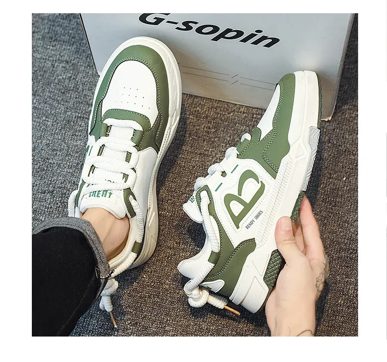 Men's Breathable White Sneakers 2025 Summer Trendy Versatile Thick Sole Sports Board Shoes for Men & Women showcase 16