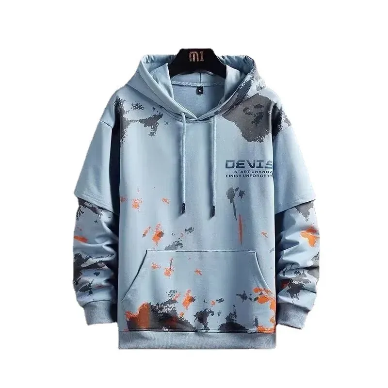 Men's Japanese Style Loose Fit Hoodie - Trendy Artistic Casual Long Sleeve Polyester for Autumn - Image 4